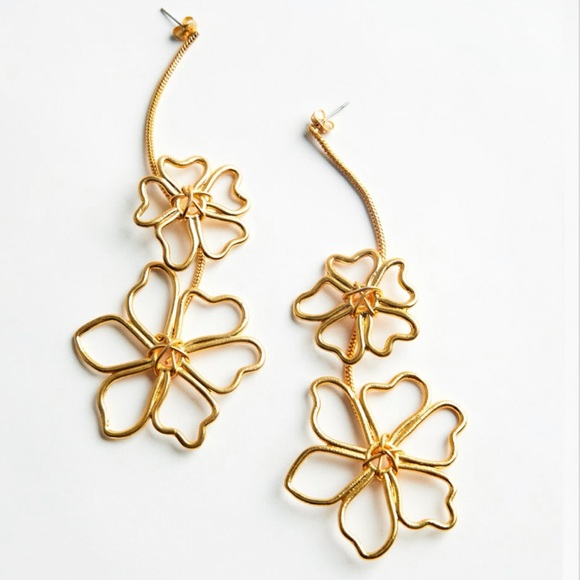 Zara Jewelry Zara Floral Drop Earrings Poshmark